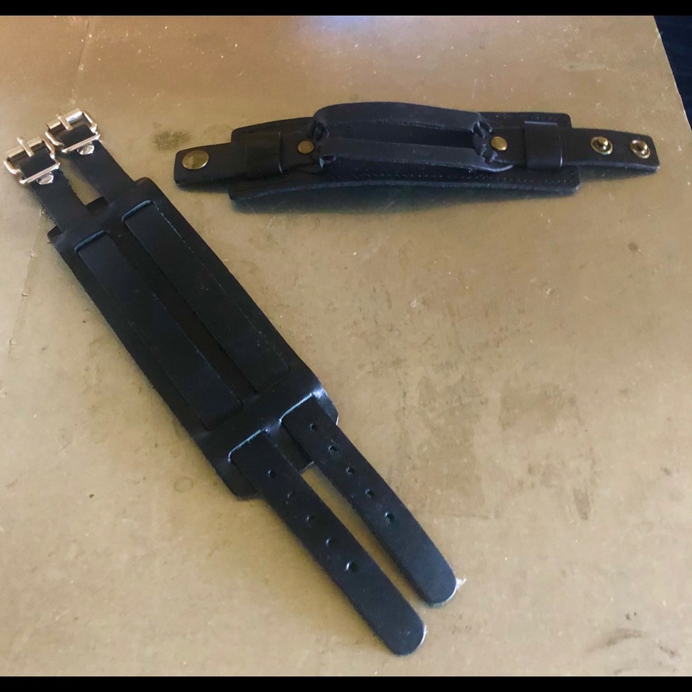 Two Black Genuine Leather Cuffs NWOT